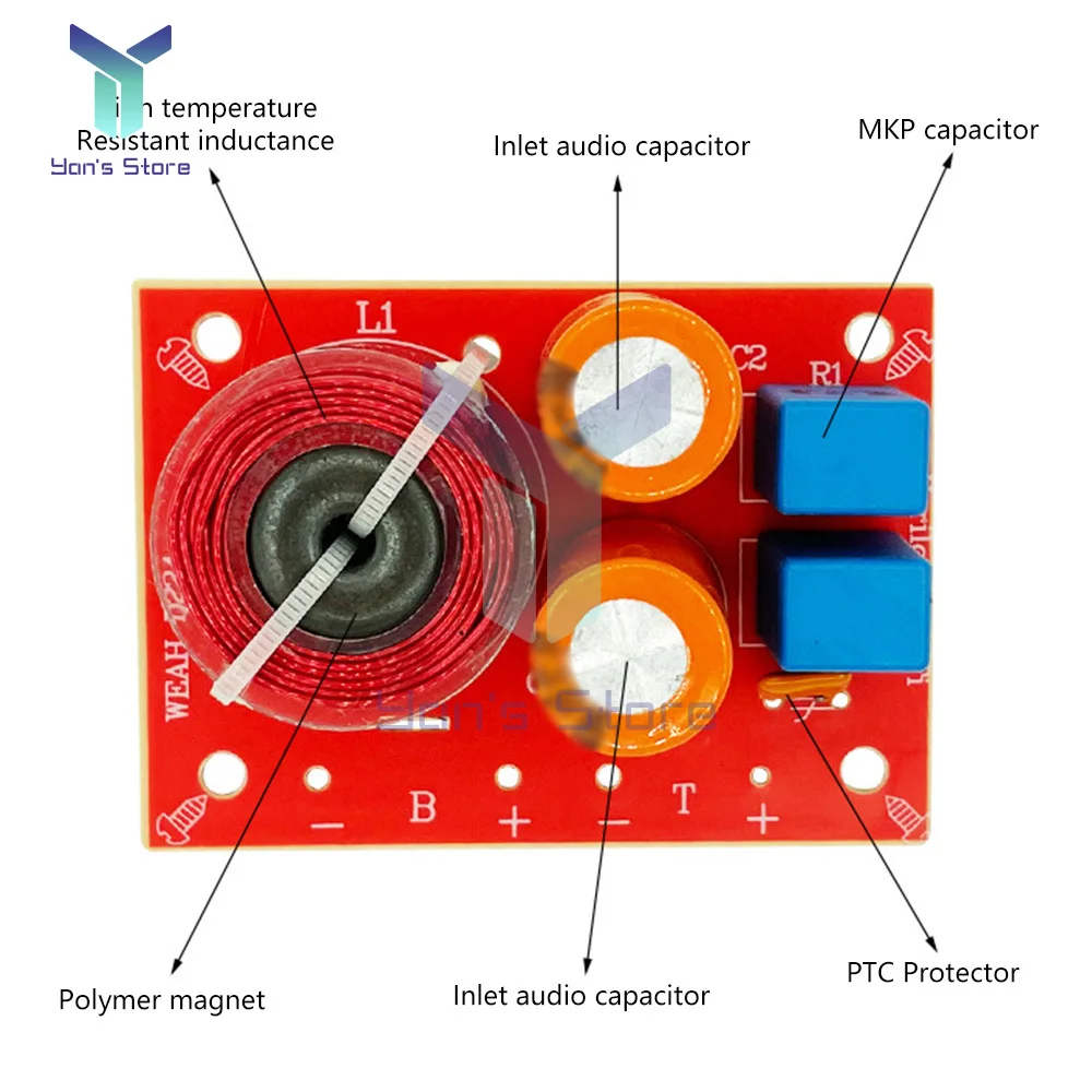 Altavoz de Audio HiFi de 2 vías, divisor de frecuencia de filtro, 80W - imagen 3