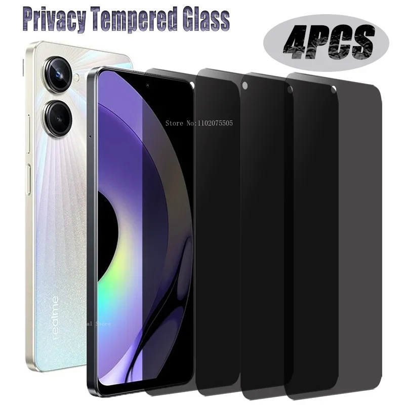 4 Uds vidrio templado de privacidad para Realme 10 11 9 8 7 6 Pro 5G 9i 8i Protector de pantalla antiespía para Realme C55 C21Y C31 C33 C25S C53 - imagen 2