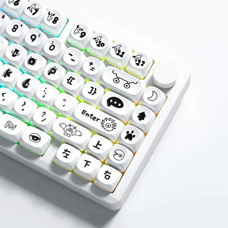 LEOBOG-teclas temáticas de Little Monster, teclas de sublimación térmica, perfil MOA, PBT130, para Rainy75, Lucky65, Hi75, Hi8, F75 - imagen 3