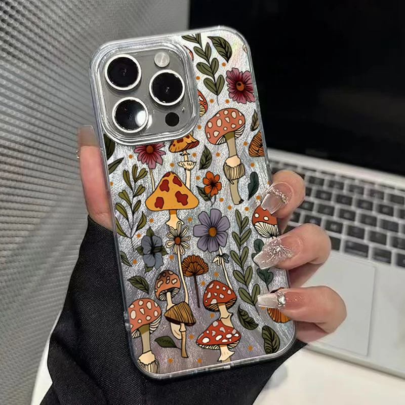 Nueva funda de teléfono con diseño de setas para iPhone 17 16 15 14 13 12 11 Pro Max XS X XR 7 8 Plus 16E 17 Air cubierta trasera de parachoques a prueba de golpes - imagen 5