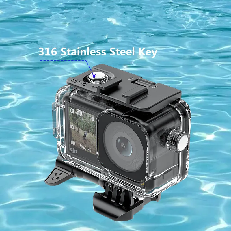 Funda impermeable para DJI OSMO Action 5 Pro 4, carcasa de buceo subacuática, cubierta protectora de buceo, montaje para accesorios de acción DJI, 40M - imagen 4