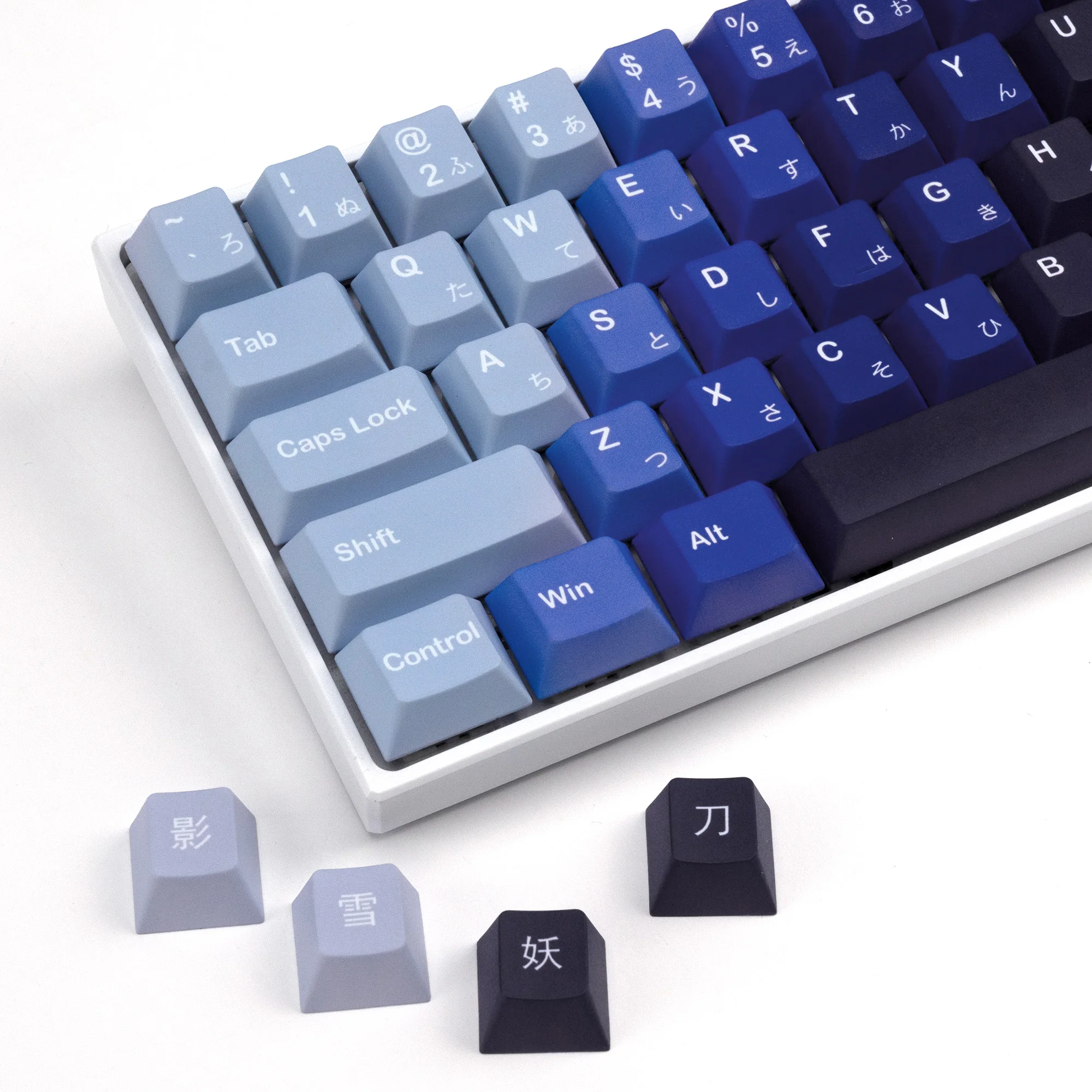 XVX Cool Anime teclas japonesas perfil de cereza gradiente azul PBT Keycap Dys-sub personalizado DIY teclas 134 teclas - imagen 5