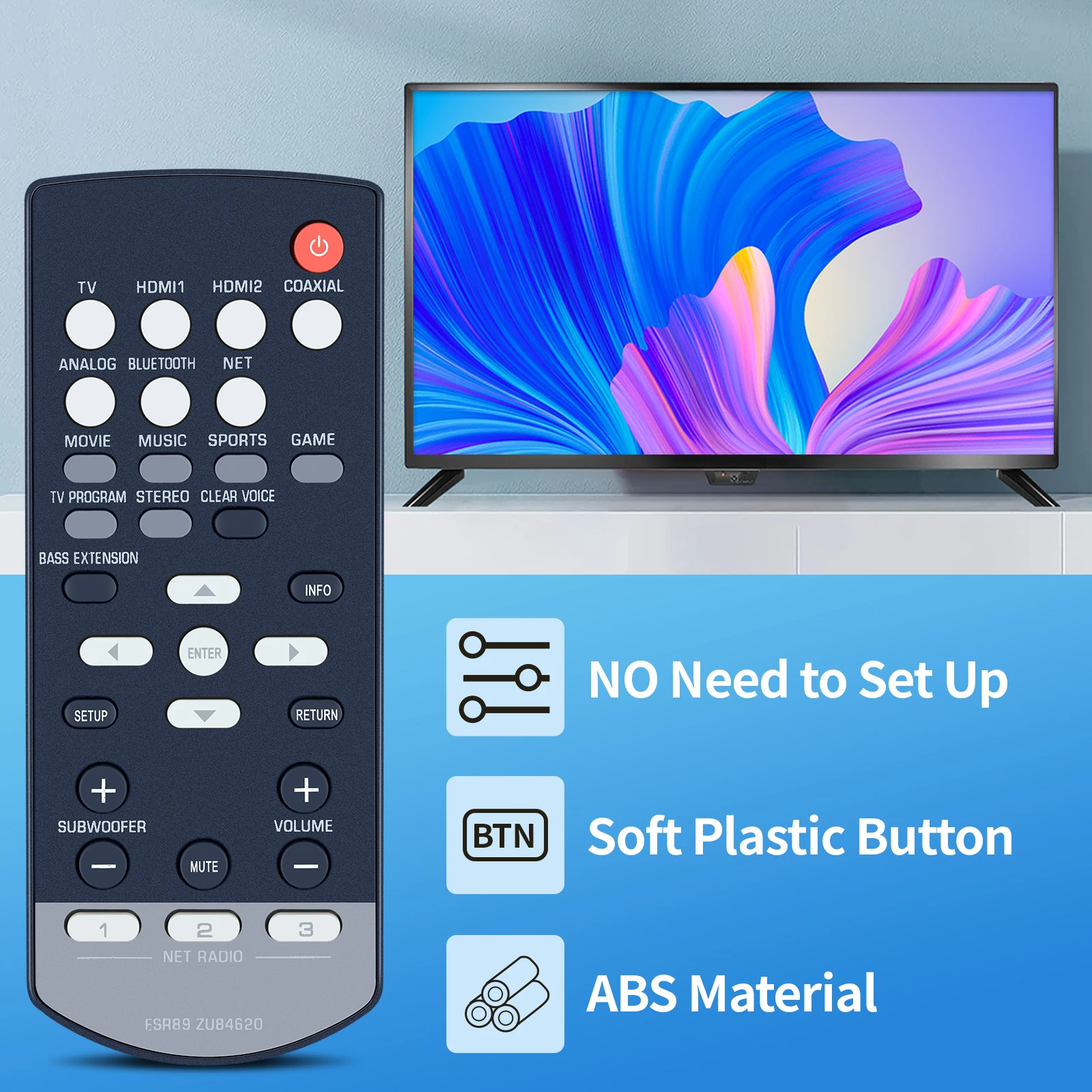Mando a distancia FSR89 ZU84620 para Yamaha, YAS-706 de cine en casa, nuevo, YAS-CU706 - imagen 3