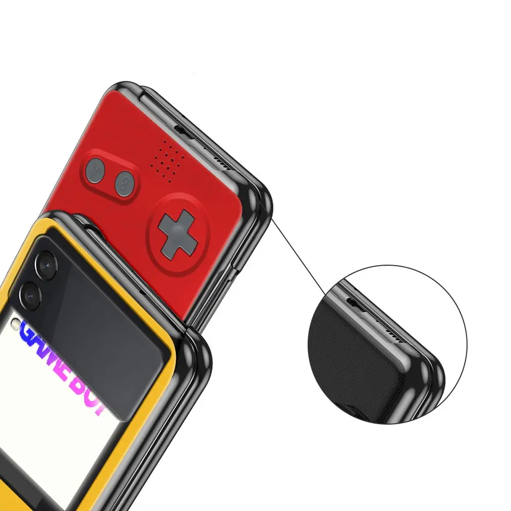 Funda de teléfono plegable para Samsung Galaxy Z Flip 3, 4 y 5, carcasa protectora negra dura para PC Game Boy - imagen 4