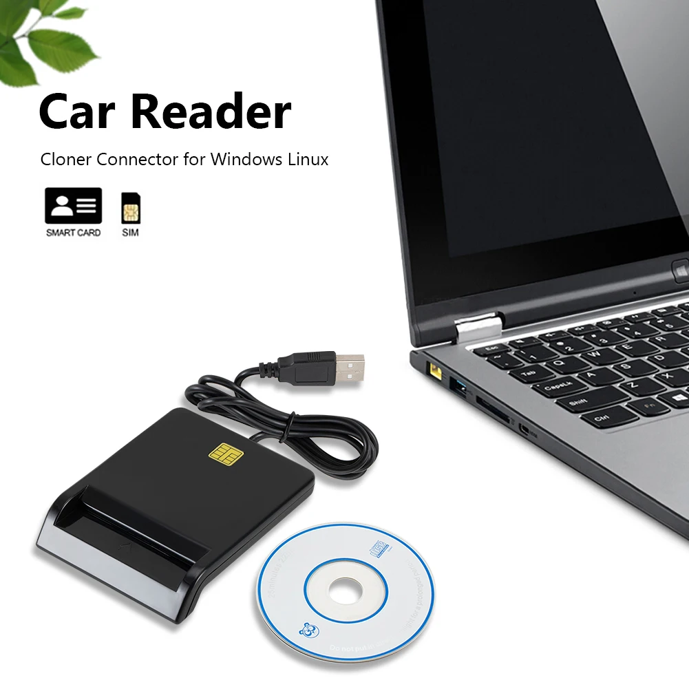 Lector de tarjetas inteligente portátil USB 2,0, DNIE ATM, CAC, IC, ID, banco, SIM - imagen 2