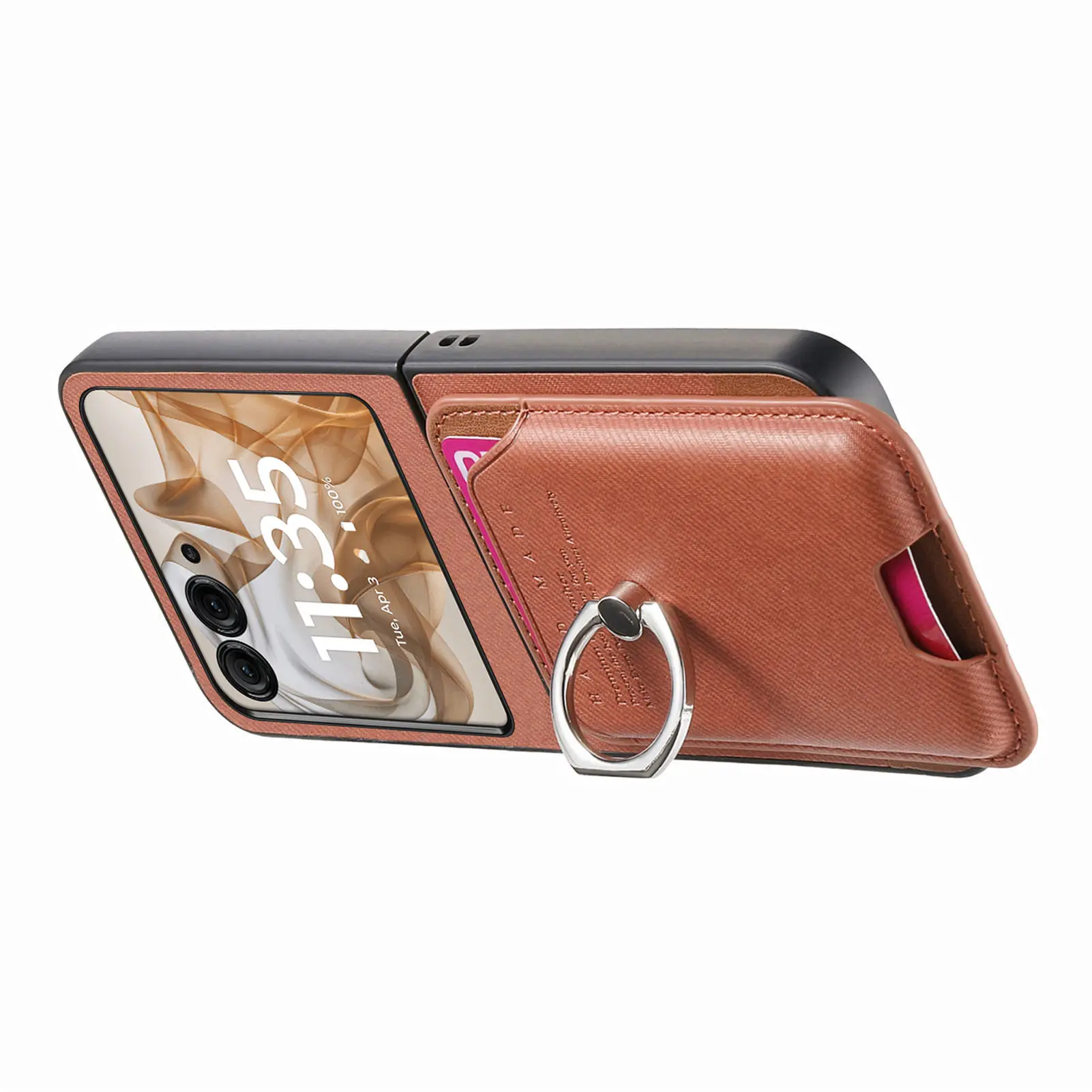 Tarjetas magnéticas desmontables 2 en 1, cartera Solt, funda con soporte de anillo vaquero para Motorola Razr 50 Ultra 40, funda de bolsillo Vertical - imagen 2