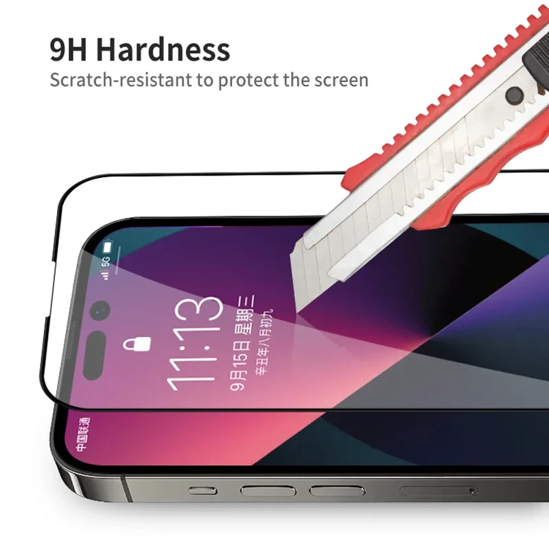 Vidrio Protector completo 99D para iPhone 15 14 13 12 mini 11 Pro Max Protector de pantalla templado iPhone X XR XS Max 7 8 6 Plus película - imagen 4
