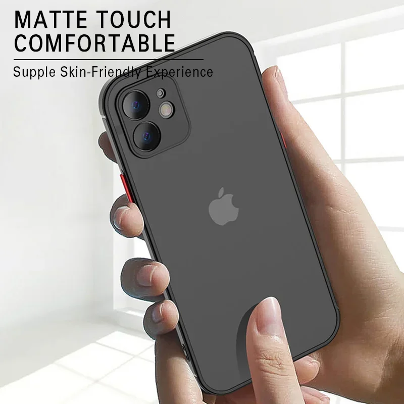 Funda de teléfono mate para IPhone 13, 12, 11, 14, 15 Pro Max, Mini funda de silicona suave de lujo a prueba de golpes para IPhone X, XS Max, XR, 7, 8 Plus, SE - imagen 3