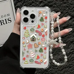 Funda Transparente iPhone 17 a 11 – Cordón Muñeca, Regalo Navidad