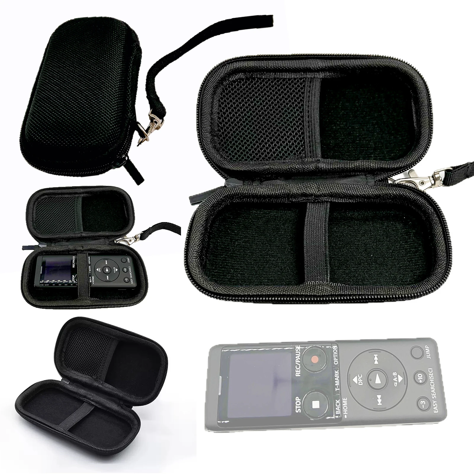 Estuche rígido de transporte con cremallera EVA, bolsa de almacenamiento para grabadora de voz Digital Sony ICD-UX570/PX370
