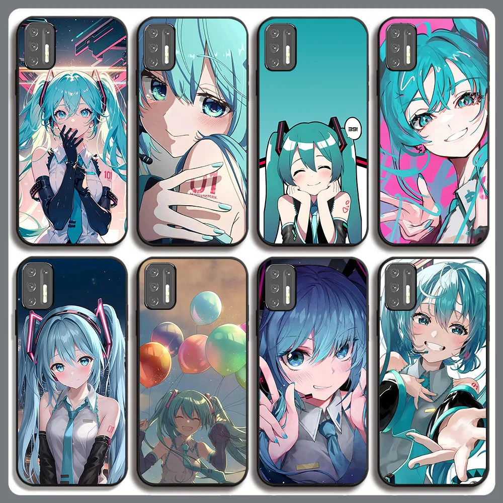 BD-32 Hatsune Mikus funda negra para Moto G9 E7 E7i G Plus Power Play Edge 20 Pro