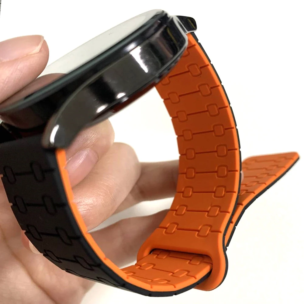 Muñequeras magnéticas de silicona de 22mm para Samsung Galaxy Watch 46mm/Watch3 45mm/Gear S3 Classic Frontier, accesorios de pulsera - imagen 3