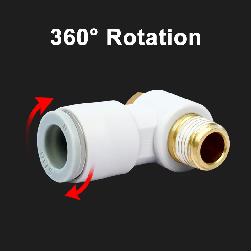Conector de rosca Hexagonal externa neumática KQ2V, enchufe rápido, conector Universal en forma de L-4/6/8/10/12-M5/01/02/03-S - imagen 2