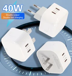 Cargador USB-C de Pared con Doble Puerto para iPhone y iPad