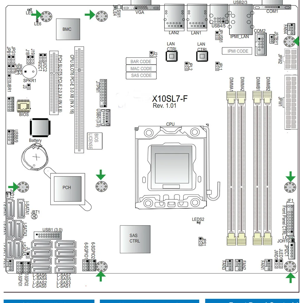 X10SL7-F para placa base microATX de servidor Supermicro LGA 1150 Intel C222 compatible con E3-1200 v3/v4 DDR3 PCI-E 3,0 perfecto probado - imagen 5