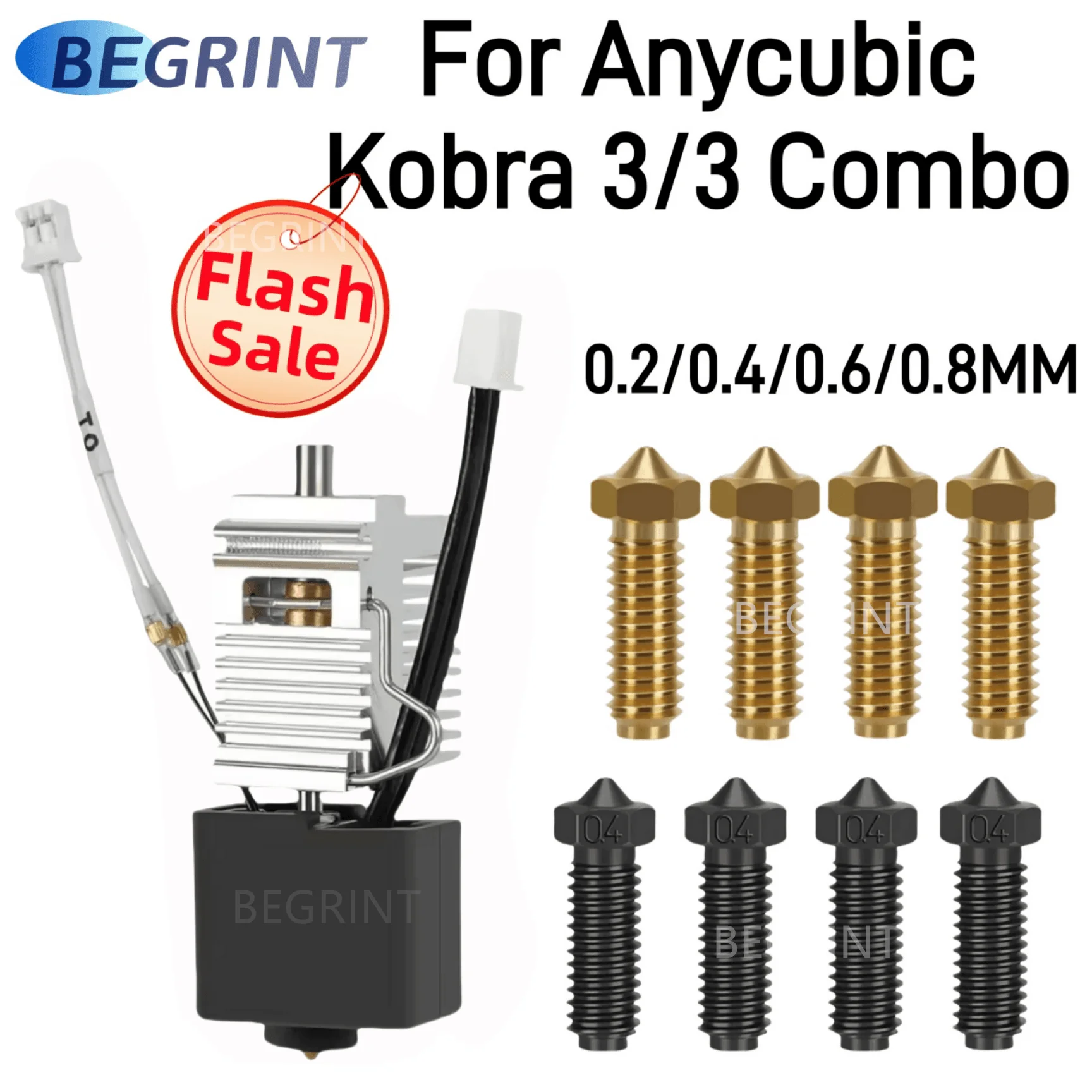 Para Anycubic Kobra 3 Hotend Kobra 3 Combo Hotend boquilla bloque calentador termistor para Anycubic Kobra K3 accesorios de repuesto