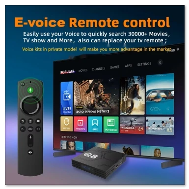 [Genuino] Q8 nuevo Android 12,0 8K Smart TV Box con BT y Control remoto por voz 4K UHD compatible con versión Global 5G caliente en EE. UU. Reino Unido África - imagen 4