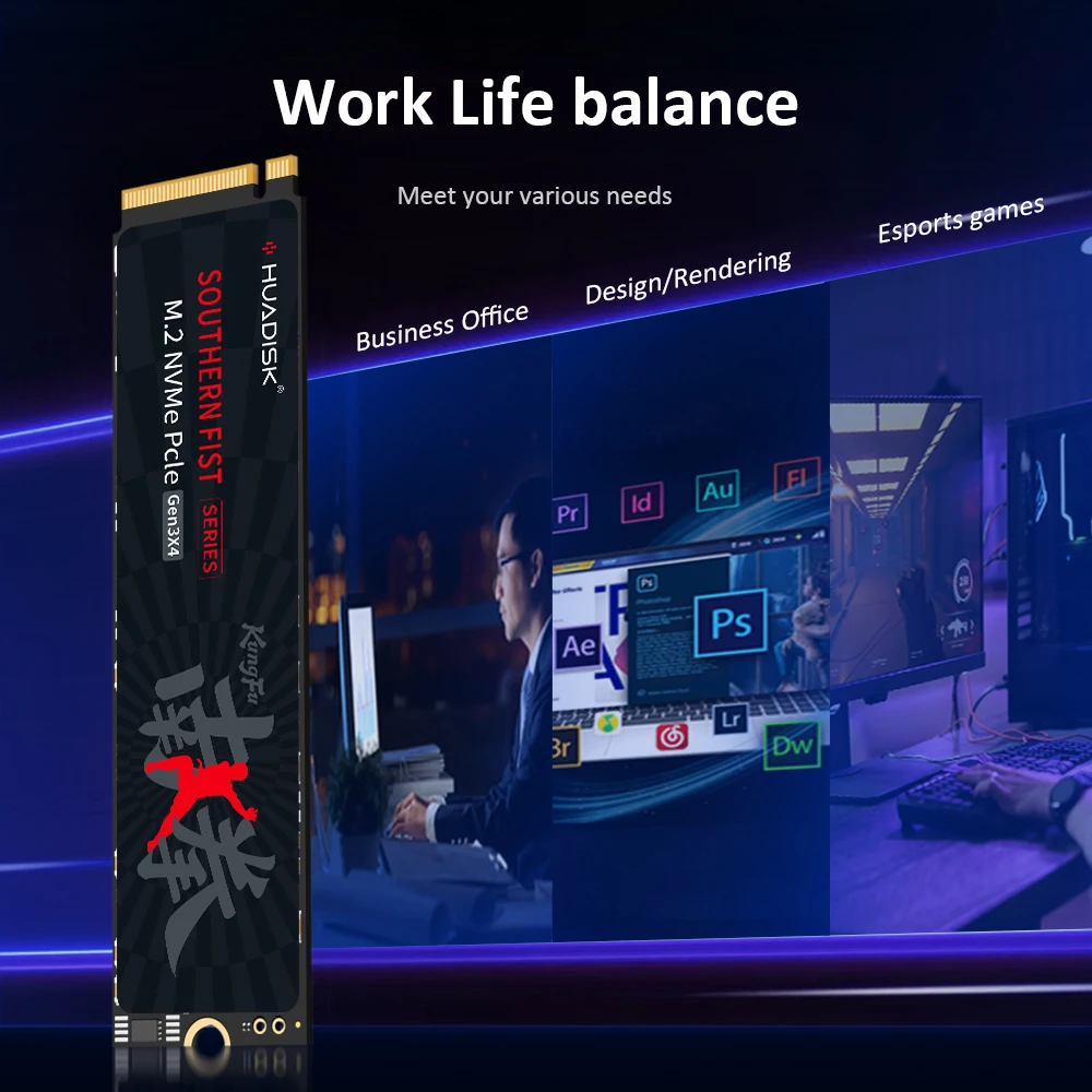 HUADISK M2 NVMe 2280 SSD 256GB 512GB 1TB M.2 PCIe NVME SSD disco duro de estado sólido para ordenador portátil y de escritorio - imagen 4