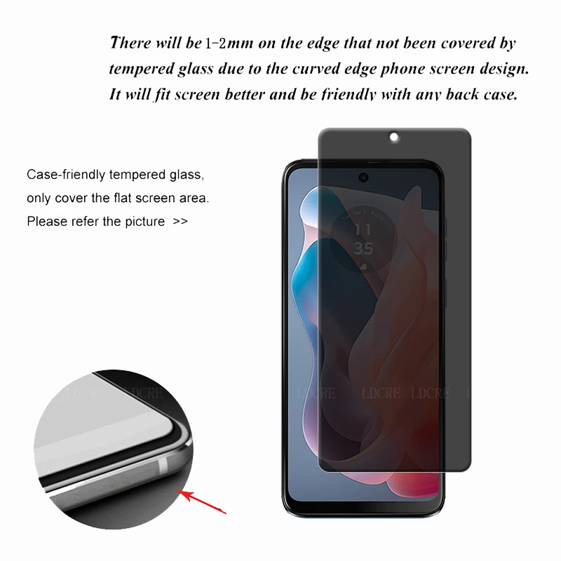 4 Uds para Moto G Play 2024 vidrio Motorola Moto G Play 2024 Protector de pantalla 9H Anti-espía privacidad vidrio templado Moto G Play 2024 - imagen 4