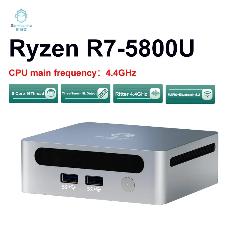 GenMachine nuevo AMD Ryzen 7 5800U Windows 11 MINI PC DDR4 16/32GB 256/512GB SSD WIFI6 RTL8852, BT5.2 ordenador de juegos de escritorio - imagen 2