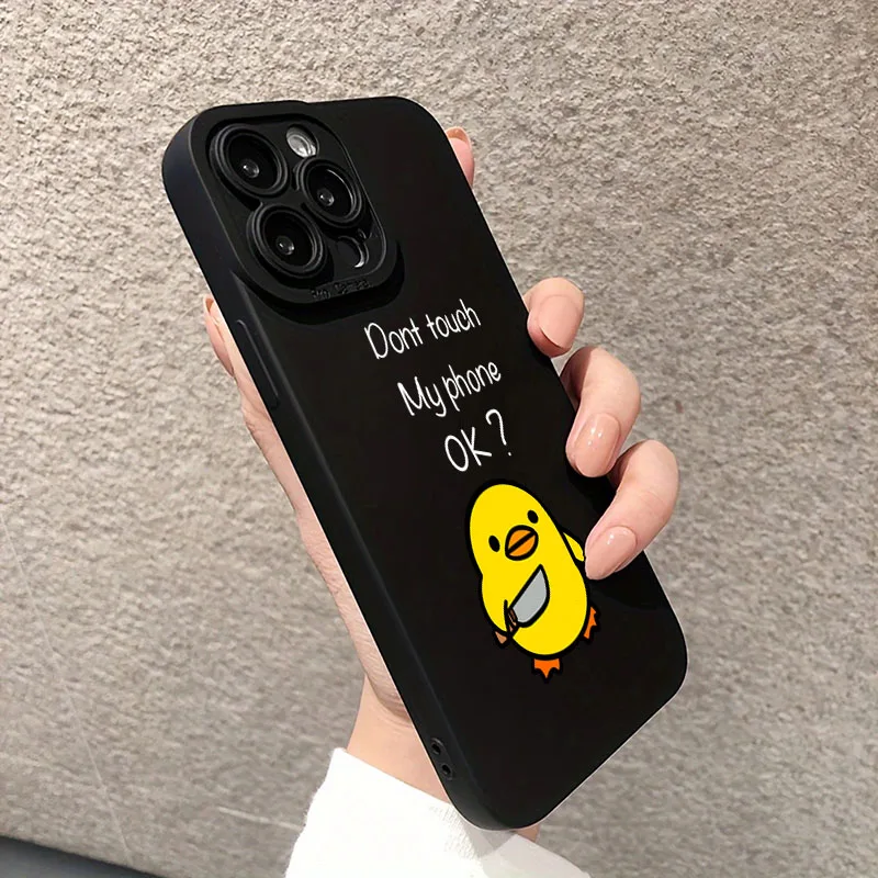 Funda de teléfono con diseño de pato de dibujos animados minimalista para Xiaomi 14T Pro, funda suave a prueba de golpes para Xiaomi Mi 11 Lite 5G 15 14 13 12 13T 12T - imagen 3