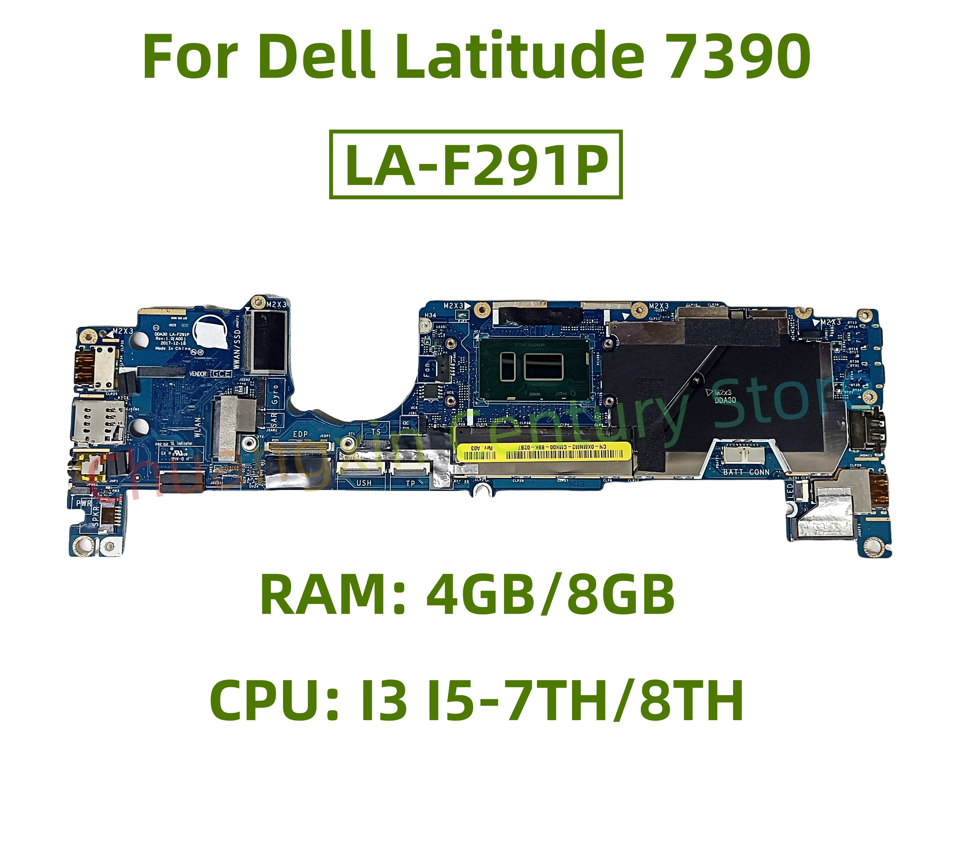 Placa base LA-F291P para portátil Dell Latitude 7390 con CPU: I3 I5-7TH/8TH RAM: 4GB/8GB 100% prueba ok envío
