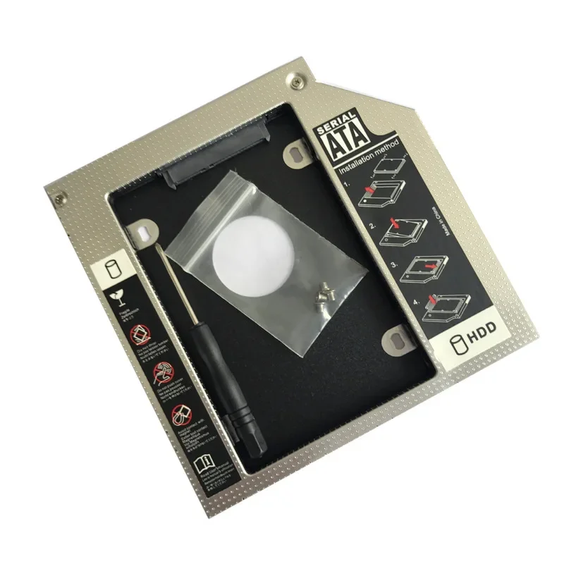 9,0 9,5 12,7mm HDD Caddy aluminio Universa SATA 3,0 2,5 "SSD CD DVD a HDD caja Optibay CD-ROM ODD