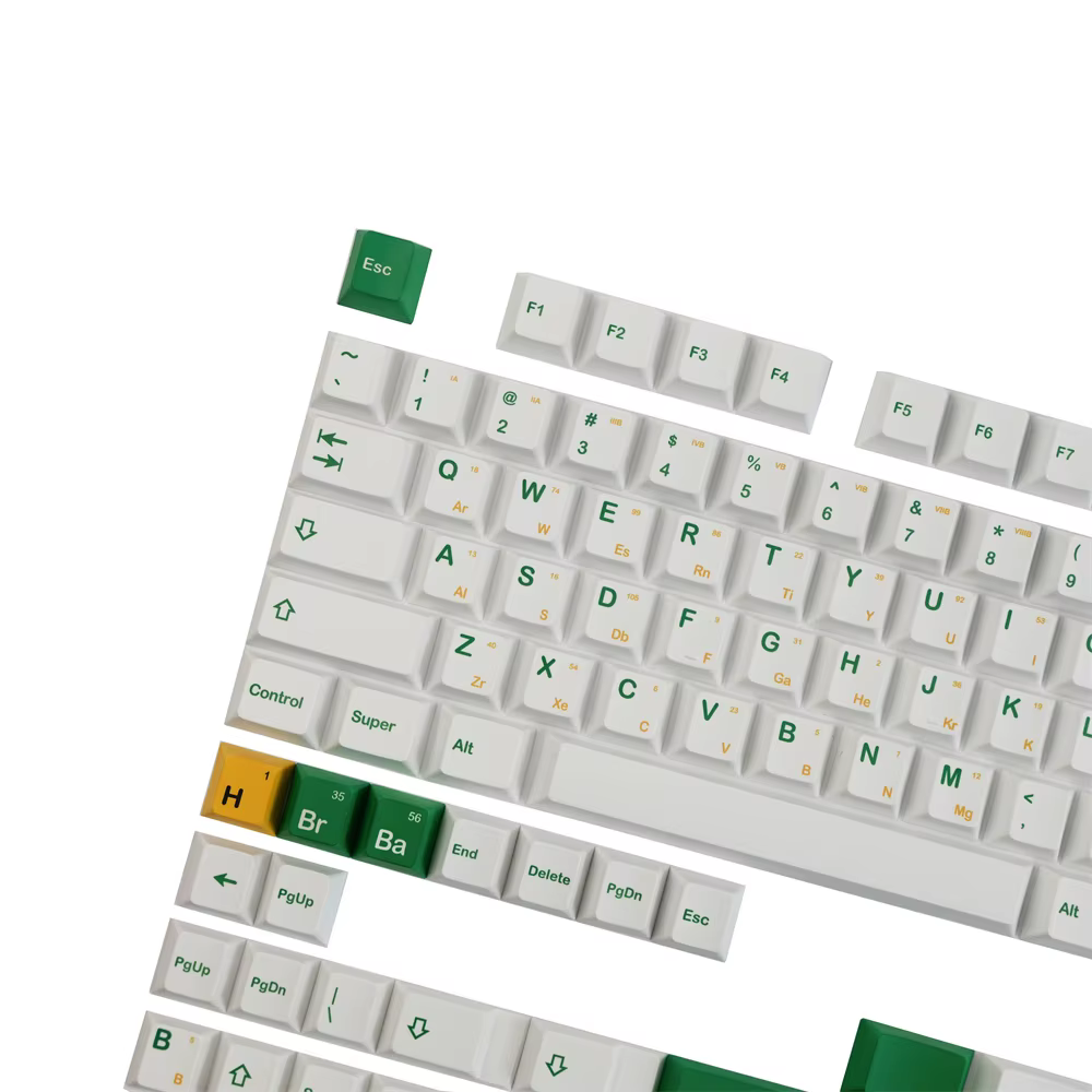 Teclas Cherry perfil ANSI Blancas y Verdes para teclado mecánico - imagen 2