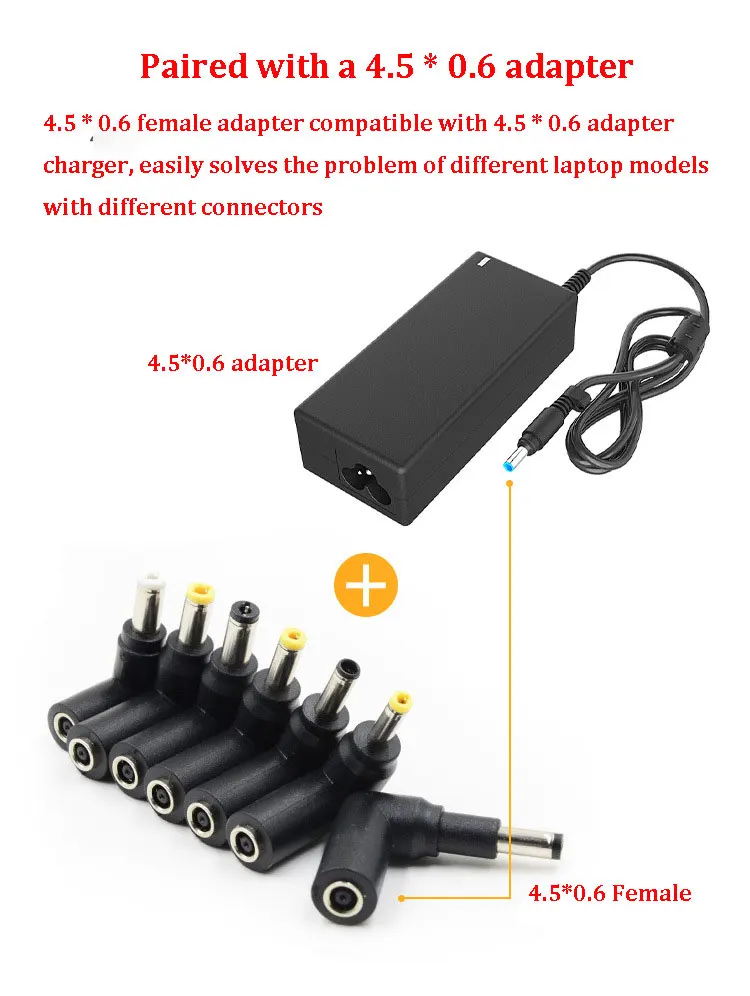 1 adaptador de codo hembra 4530 a CC macho adecuado 4,5*3,0 MM para adaptador de carga de cable de alimentación de ordenador portátil Dell Lenovo - imagen 2