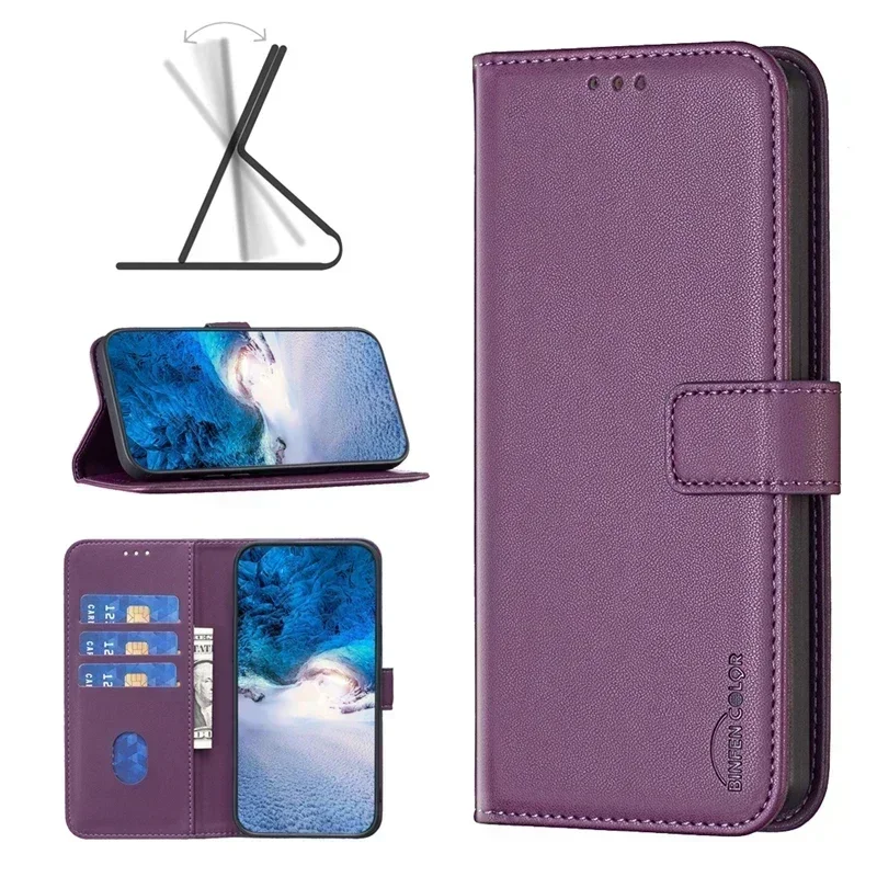 Funda de cuero para Honor 200 Lite, carcasa magnética de Color sólido para Huawei Honor 200 Lite - imagen 3