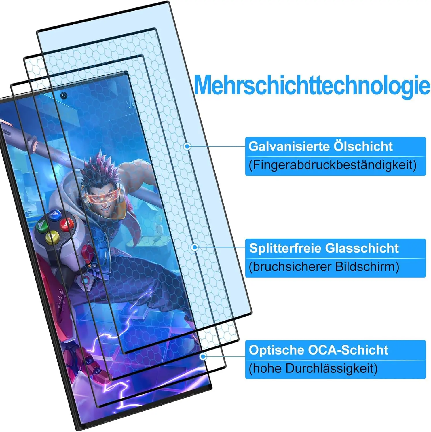 2/4 piezas de vidrio templado HD para Samsung Galaxy S22 Ultra 5G protector de pantalla antiarañazos curvo 3D - imagen 5