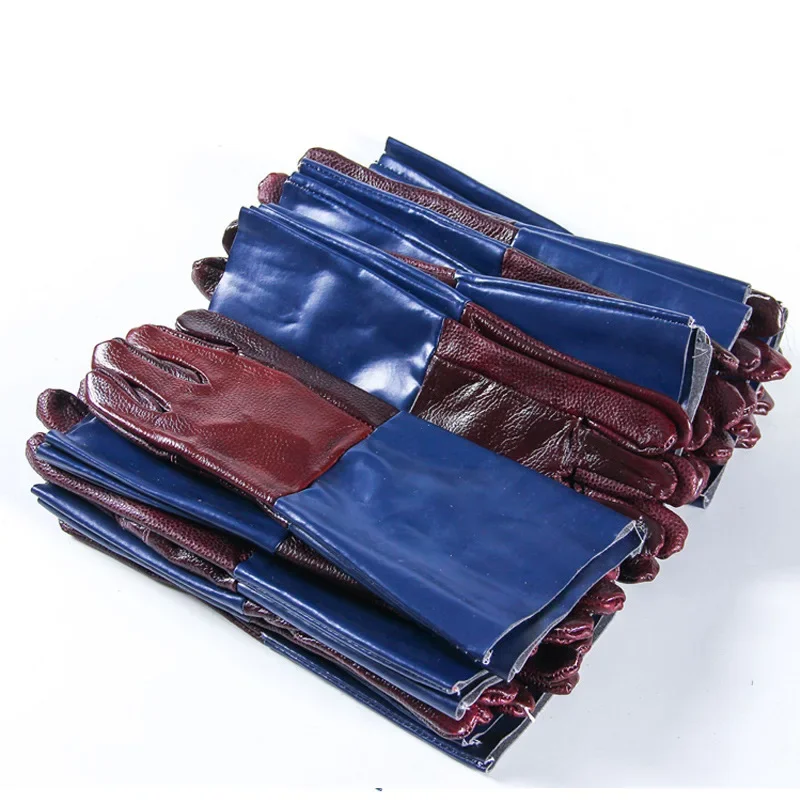 Guantes de trabajo protectores de soldadura de cuero extendidos resistentes al desgaste suave - imagen 5