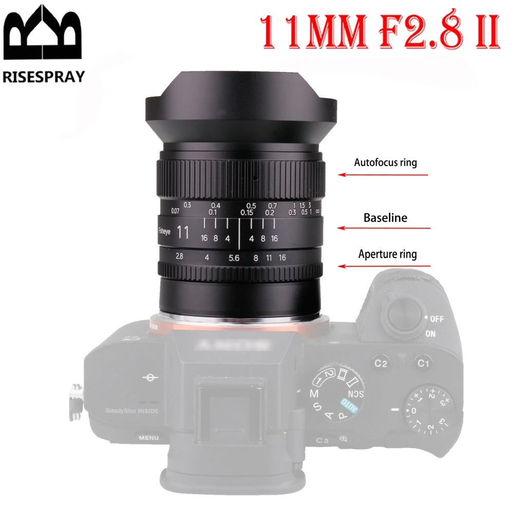 Nuevo lente gran angular ojo de pez de marco completo F2.8 II de 11mm para Sony NEX Mount Canon RF Nikon Z Mount A7II Z5 Z6 R6 cámara sin espejo