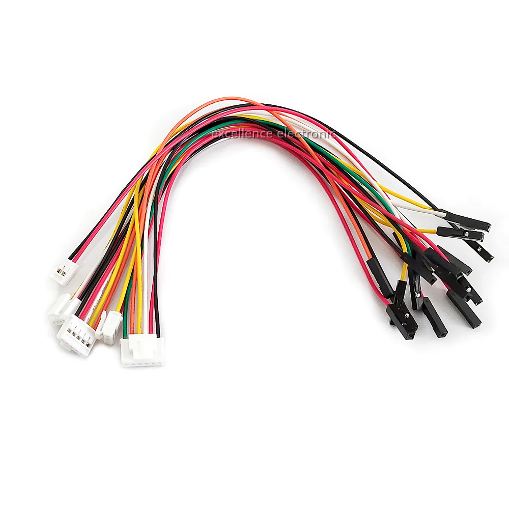 5 uds HY2.0 a línea Dupont Cable electrónico-2P/3P/4P/5P/6P/8P/10 pines a conector de Cable macho/hembra Dupont de 2,54mm 26AWG Cable de 20cm