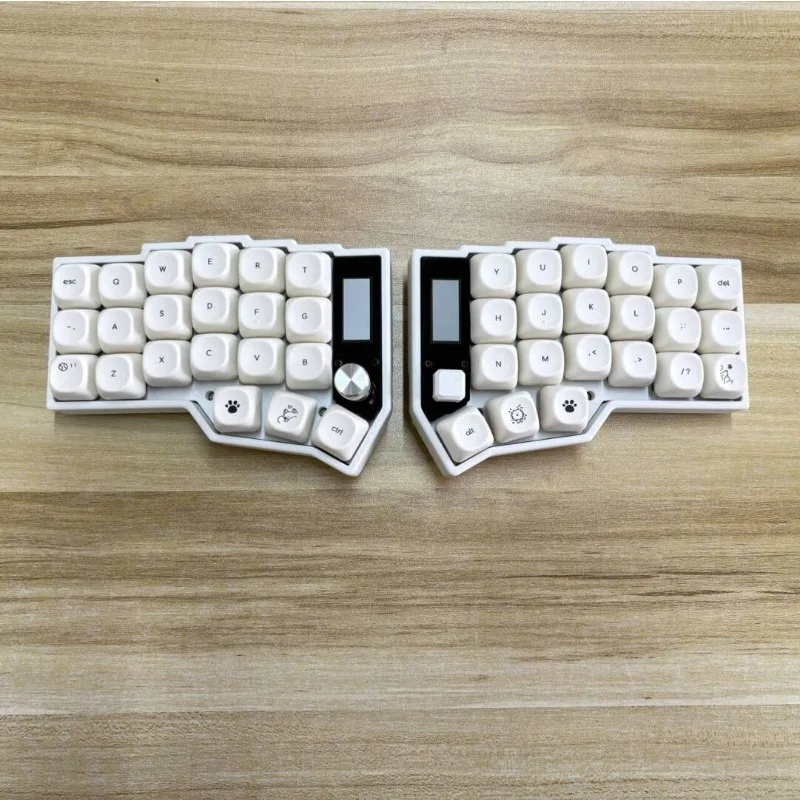 Corne-Teclado inalámbrico dividido, Bluetooth, Hotswap ZMK, con perilla de Joystick, pantalla NiceView, Teclado mecánico ergonómico RGB para juegos