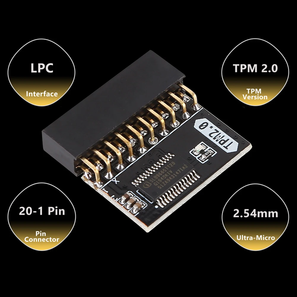 Módulo de seguridad de cifrado TPM 2,0, compatible con la versión 2,0 LPC, tarjeta remota de 20 pines para ASUS MSI, placa base GIGABYTE para Windows 11 - imagen 2