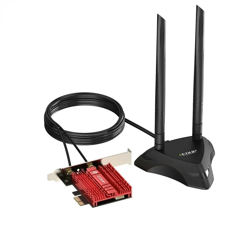 Adaptador de red Wifi inalámbrico PCIe de doble banda Wi-Fi 6E 2,4G 5G 6Ghz 2400M tarjeta WiFi para Bluetooth 5,2 PCI Express Wlan - imagen 2