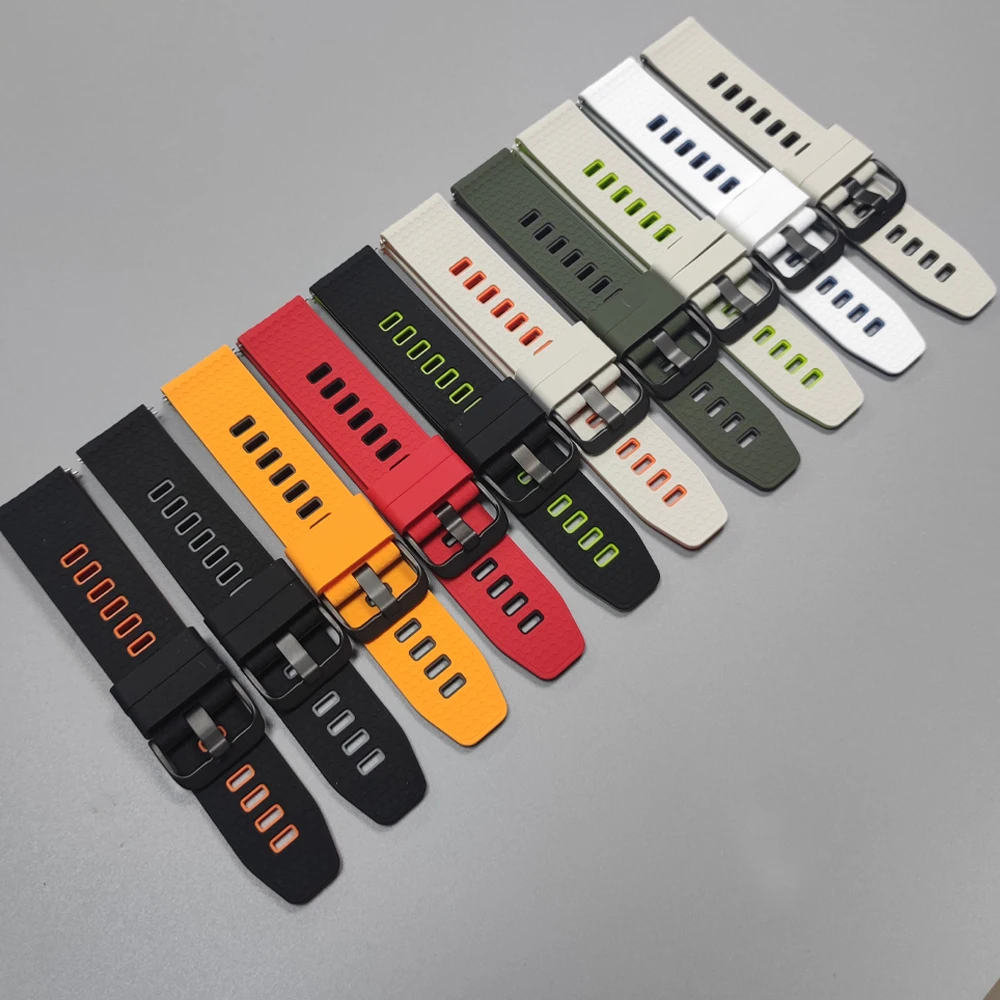 Correa de silicona de dos tonos para Amazfit Balance 2/Cheetah GTR 4/3/2 46mm pulsera deportiva para Amazfit Bip 6 5 22mm banda de liberación rápida - imagen 3