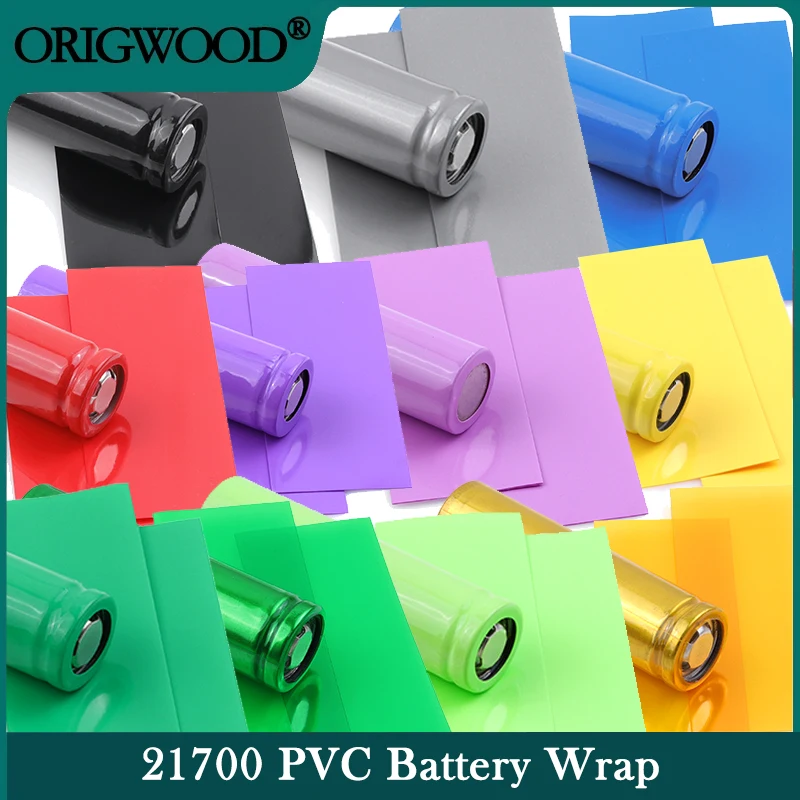 Tubo termorretráctil de PVC 21700, envoltura de batería Lipo precortada, funda protectora, cubierta de película aislante precortada, 25/50/100 ~ 500/1000 Uds.