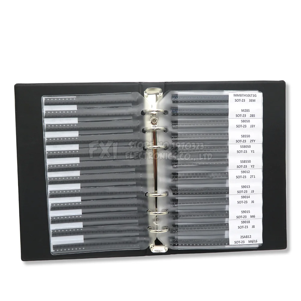 Kit de triodo de Transistor SMD SOT23 ibuw, Chip de libro de muestra, libro de triodo, surtido común, SOT23, S8050, S8550, S9012, TL431, BC847, MMBT2222 - imagen 3