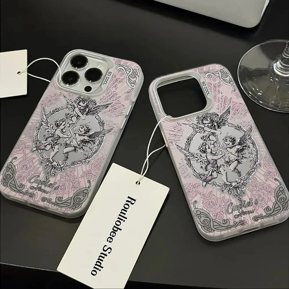 Funda de teléfono de lujo de Cupido Retro de la Edad Media para Huawei P30, P40, Mate 30, 40 Pro, Nova 7, Honor 50, lente, borde creativo, cubierta Mate - imagen 5