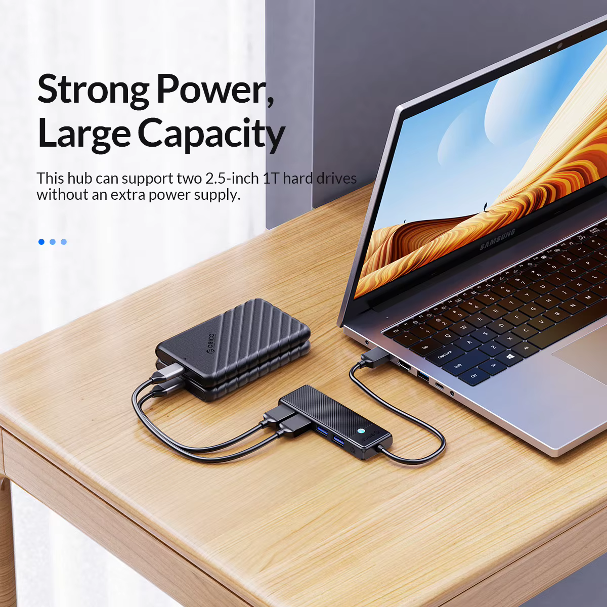 ORICO Concentrador USB 3.0 de 4 Puertos – Hub Tipo C Ultrafino - imagen 3