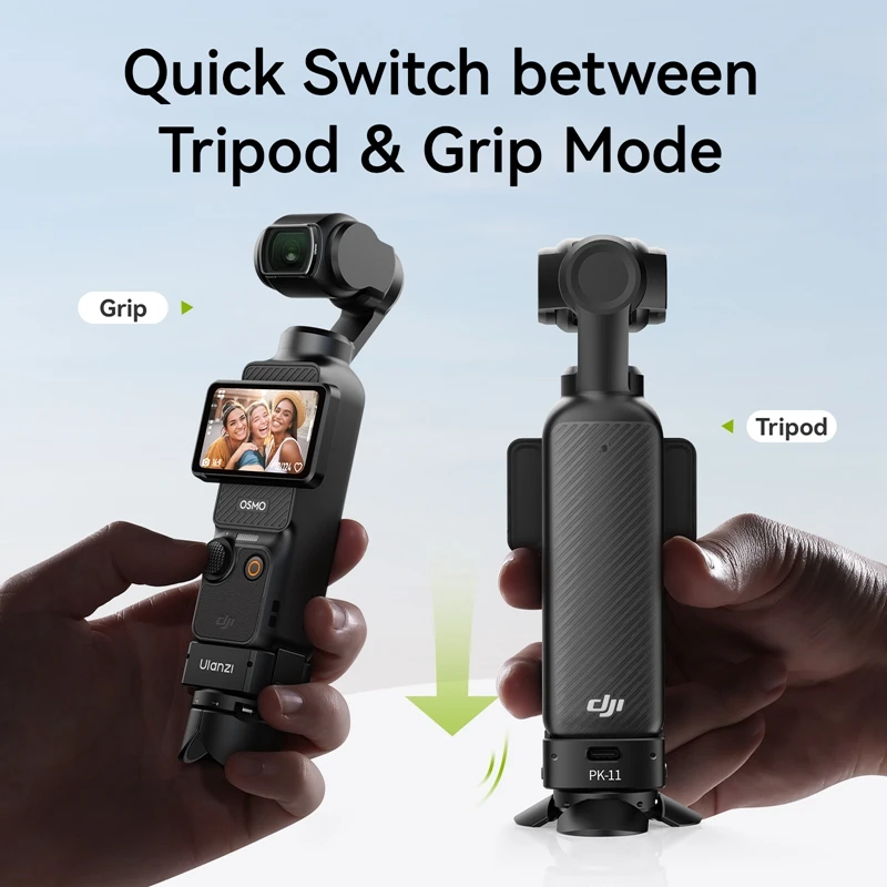 Ulanzi PK-08 Pocket 3 Mini trípode/PK-11 Arri Base de localización para DJI Osmo Pocket 3 para fotografía de viajes Vlog en vivo - imagen 3