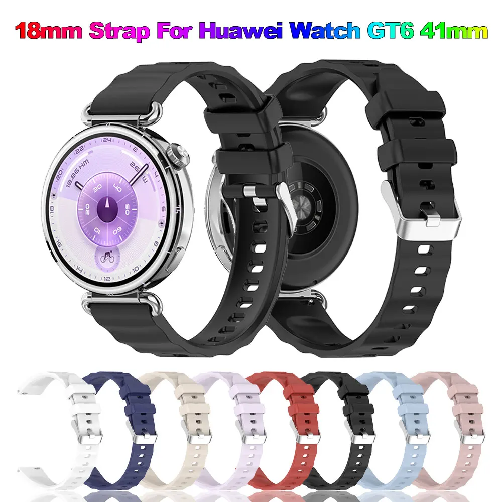 Correa de reloj oficial para Huawei Watch GT6, pulsera de silicona de 41MM y 18mm para Huawei Watch GT 6