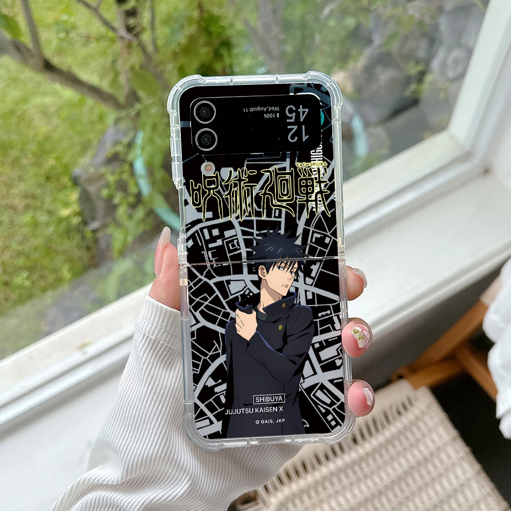 Coque de téléphone Anime Jujutsu Kaimmense, Itadori Yuji, coque arrière anti-chute, coque souple pour Samsung Galaxy Z Flip 3 4 Z Flip 5 6 Z, possède 4 PC 5G - imagen 4