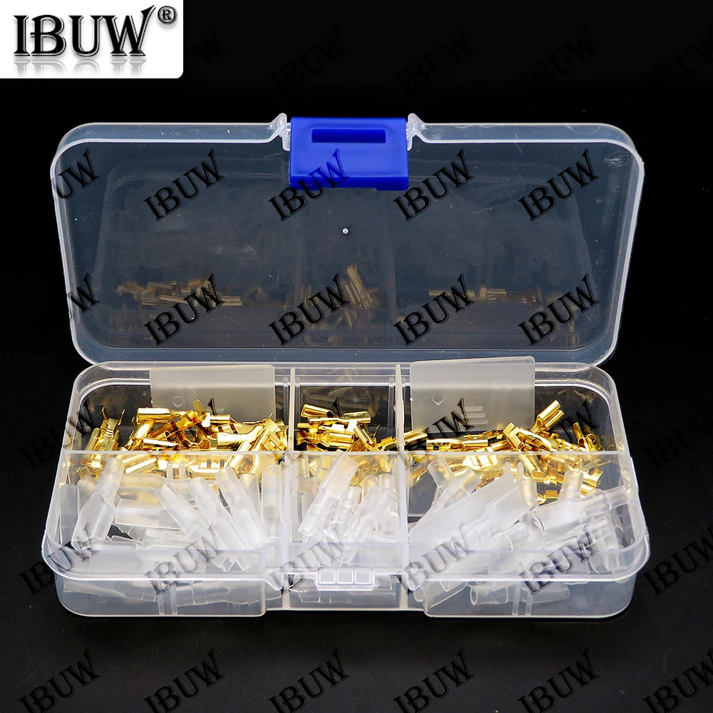 120 Uds 2,8/4,8/6,3mm bota de terminal de pala hembra-20 piezas cada tamaño, plata y oro para proyectos de cableado electrónico - imagen 5
