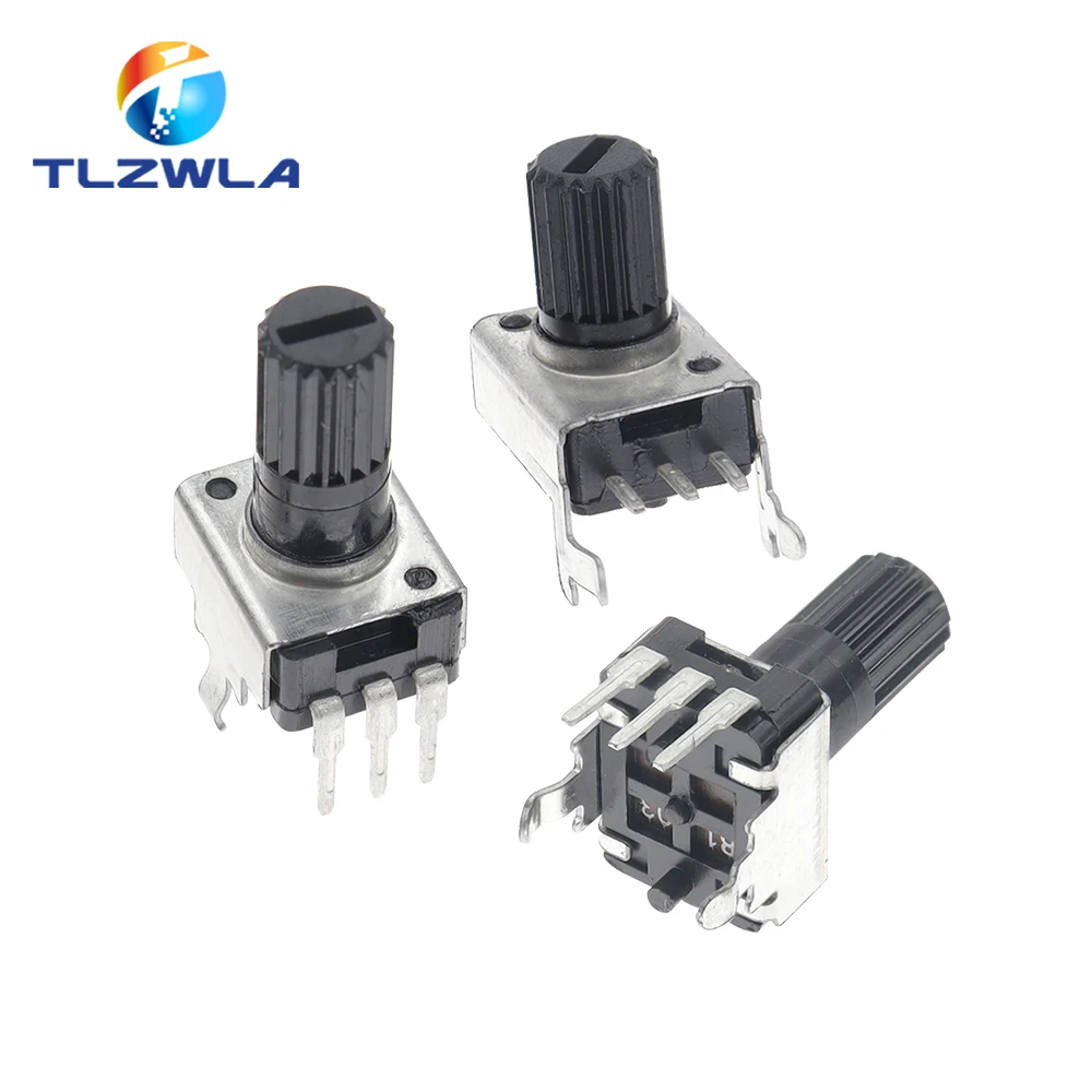 Potenciómetro de sello de 9 pines, resistencia ajustable, 100 piezas, RV09, eje Horizontal Vertical de 15/20mm, 1k, 2k, 5k, 10k, 20k, 50k, 100k, 0932 - imagen 4