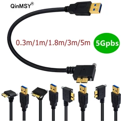 Cable USB 3.0 Micro-B Angular – Montaje en Panel