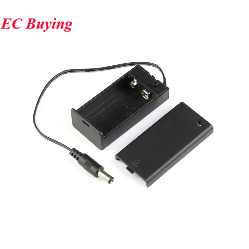 Caja de soporte de batería de 9V 6F22, caja de cable con enchufe de CC, caja de cubierta de interruptor de encendido/apagado - imagen 3