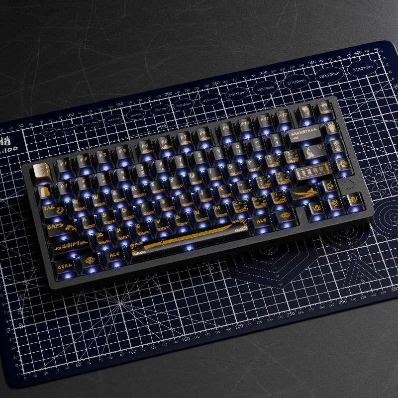 Jinyiwei-teclas con perfil de cereza, teclas de PC con pintura metálica para teclados mecánicos 60/67/68/75/87, teclas translúcidas - imagen 4